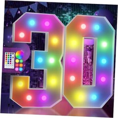 Marquee Numbers Colorful 30th-Birthday Decoration: 4FT Large 4 Feet Number 30