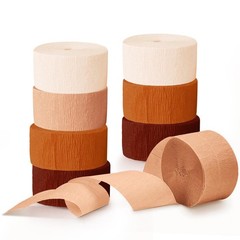 8 Rolls 82ft Rust Orange Brown Crepe Paper Streamers for Rustic Wedding