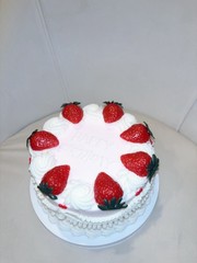 Strawberry Shortcake Birthday Pink Heart Vintage Buttercream Fake Cake Decor