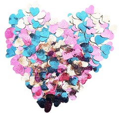 600+ PCS Metallic Foil Pink Silver Sky Blue Heart Confetti Table Scatter