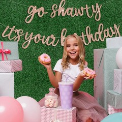 BEISHIDA Rose Gold Go Shawty It’s Your Birthday Banner – NO DIY –
