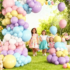 Pastel Rainbow Easter Balloon Garland Arch Kit, 144Pcs Macaron Easter Spring …