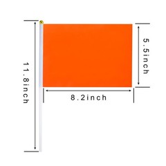 Consummate 25 Pack Solid Orange Flag Small Mini Plain Orange DIY Flags On Sti…