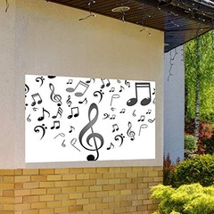 5(W) x3(H) FT Music Note Backdrop Musical Doodle Pattern Photography