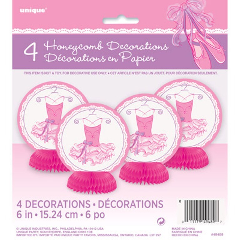 Pink Ballerina 4 6″ Honeycomb Centerpieces Birthday Party Dance