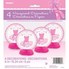 Pink Ballerina 4 6″ Honeycomb Centerpieces Birthday Party Dance