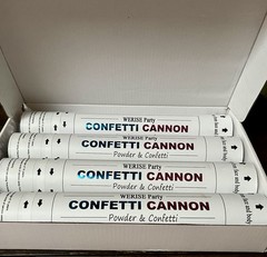 WERISE Party Confetti Cannon Set, 4 Blue Pieces, Gender Reveal, All Occasions