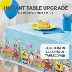 Spongebob Table Cloth and Birthday Banner | Spongebob Birthday Decorations and P
