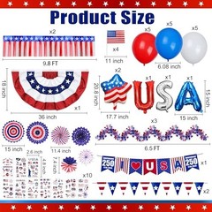 Patriotic Golf Cart Decorations Kit for 4th of July Parade Party