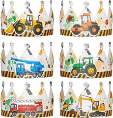 High-Quality Construction Party Hats – 12PCS for Ultimate Truck-Themed Parties