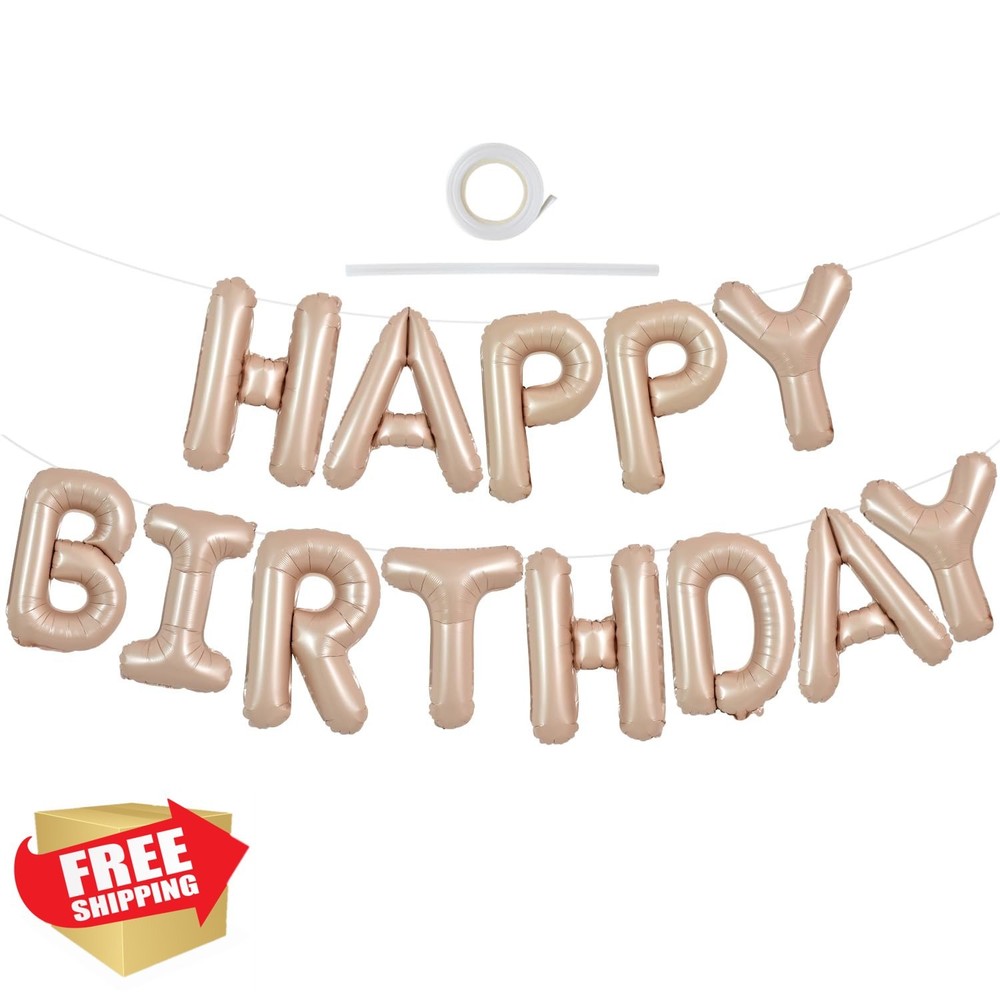 TONIFUL Caramel Happy Birthday Balloons Banner