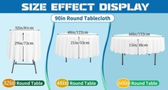 fani 8-Pack 90″ Round Tablecloth, Royal Blue Polyester Fabric Table Cloth