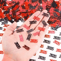 Black Red 2026 Confetti Graduation Table Centerpiece Grad Party Decorations