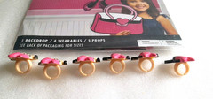 DISNEY MINNIE MOUSE PHOTO BOOTH KIT with: 1-BACKDROP, 4-WEARABLES, and 5-PROPS