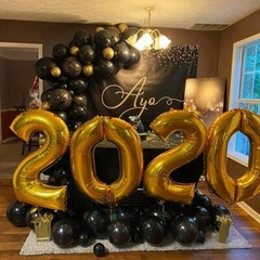 87pcs DIY Balloon Garland Arch Kit Black Gold Champagne Latex Party Decorations
