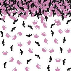 100 PCS Gun Glitter Confetti Black Pink Boy Girl Gender Reveal Decor Set