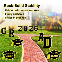 2026 Graduation Decorations Yard Sign 11Pcs Congrats Grad Yard Banner Outdoor
