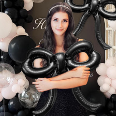 2 Pcs Bow Birthday Decorations Black Bow Balloons Bow Party Decorations Giant Fo