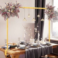 Elegant Adjustable Gold Over the Table Rod Stand Hanging Balloon Arch Decoration