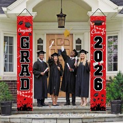 Graduation Decorations Class of 2026 Red – Porch Banner Door Sign for Front D…