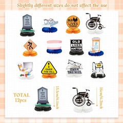 12 PCS Over The Hill Old Lives Matter Honeycomb Party Centerpiece