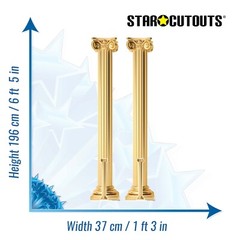Two Golden Roman Pillars Lifesize and Mini Cardboard Cutouts Twin Pack – Party