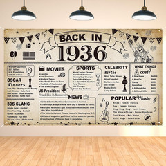 DARUNAXY 90th Birthday Party Decorations, Vintage Back in 1936 Banner 90 Year…