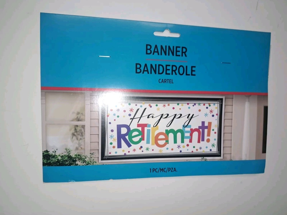 Happy Retirement Giant Bannet 65″ x 33.5″ Banner NEW