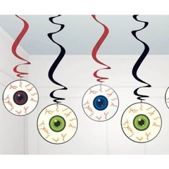 Hanging Eye Ball Eyeball Halloween 60cm Decorations Prop Blood Zombie 5 SPIRALS