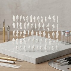 Pack Of 50/100pcs 1:75 Scale Model Miniature White Figures Architecture Model