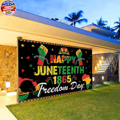 Large 71″ X 43″ Juneteenth Backdrop, Happy Juneteenth Decorations Banner, June t