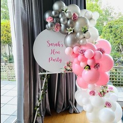 Silver Pink White Latex Balloons, 50 Pack 12 Inches Silver Confetti Party Bal…
