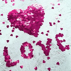 60g Burgundy Heart Table Confetti Metallic Foil Shaped Valentine’s Day Wedding