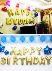 Gold Silver Rose 16″ A-Z Letter Balloons Number Foil Balloon NAME PARTY WEDDING