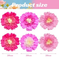 6 PCS Tissue Paper Flowers, Crepe Paper Flowers 12 in for Valentines Day
