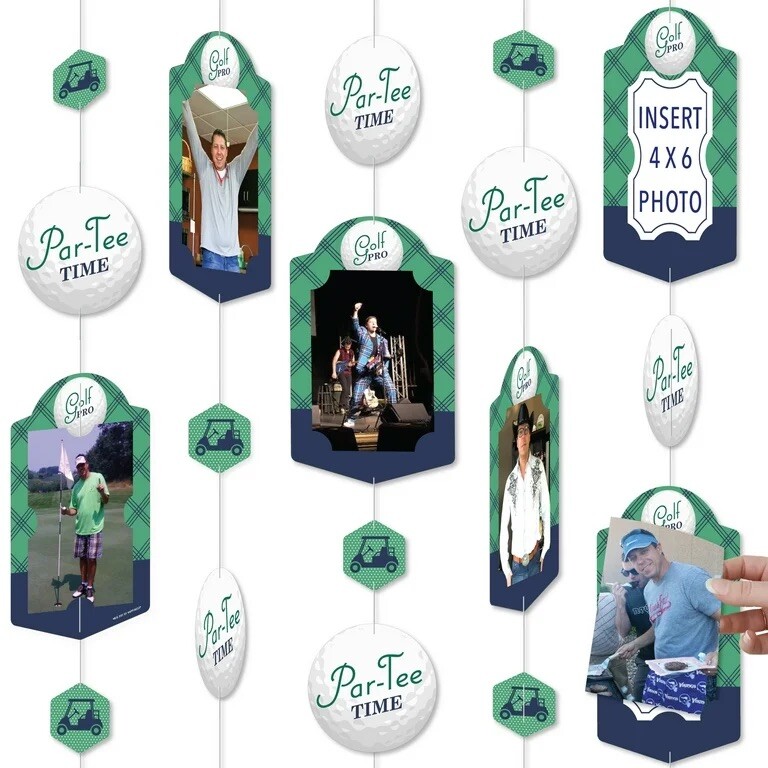 Big Dot of Happiness Par-Tee Time Golf Party Vertical Photo Garland Kit 35 Pc