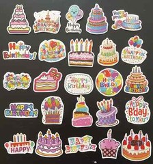 50 Various Happy Birthday Stickers All Different