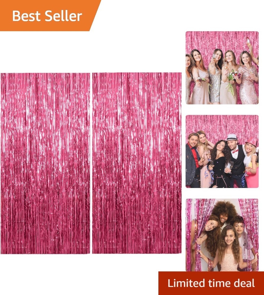 Reusable Tinsel Foil Curtain Backdrop – Perfect for Birthday and Wedding Events