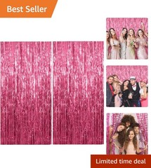 Reusable Tinsel Foil Curtain Backdrop – Perfect for Birthday and Wedding Events