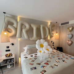 40 Inch Beige BRIDE Balloons Bachelorette for Bridal Shower, Cream White Sand Br