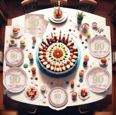 122 Pcs 90th Birthday Decorations for Women – Serves 20