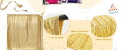 Gold Sequin Backdrop 6x6ft High-Density 3mm Sparkly Photo Background Back Drop