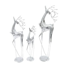 3PCS Deer Statues Modern Deer Figurines Freestanding Deer Ornaments