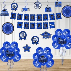 Graduation Decorations 2026 Set – Congrats Grad Banner, Class Backdrop, Balloons