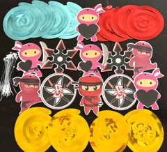 Pink Ninja Hanging Party Decorations & Swirls~Everything in Picture~NEW~FREESHIP