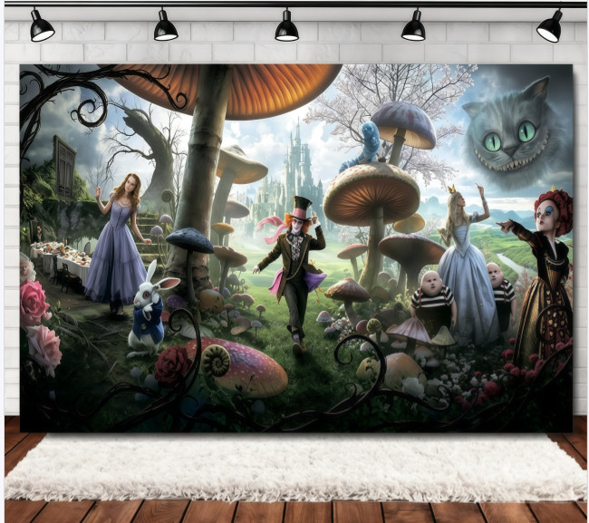 Alice in Wonderland Wedding Birthday Photography Backdrop Party Background