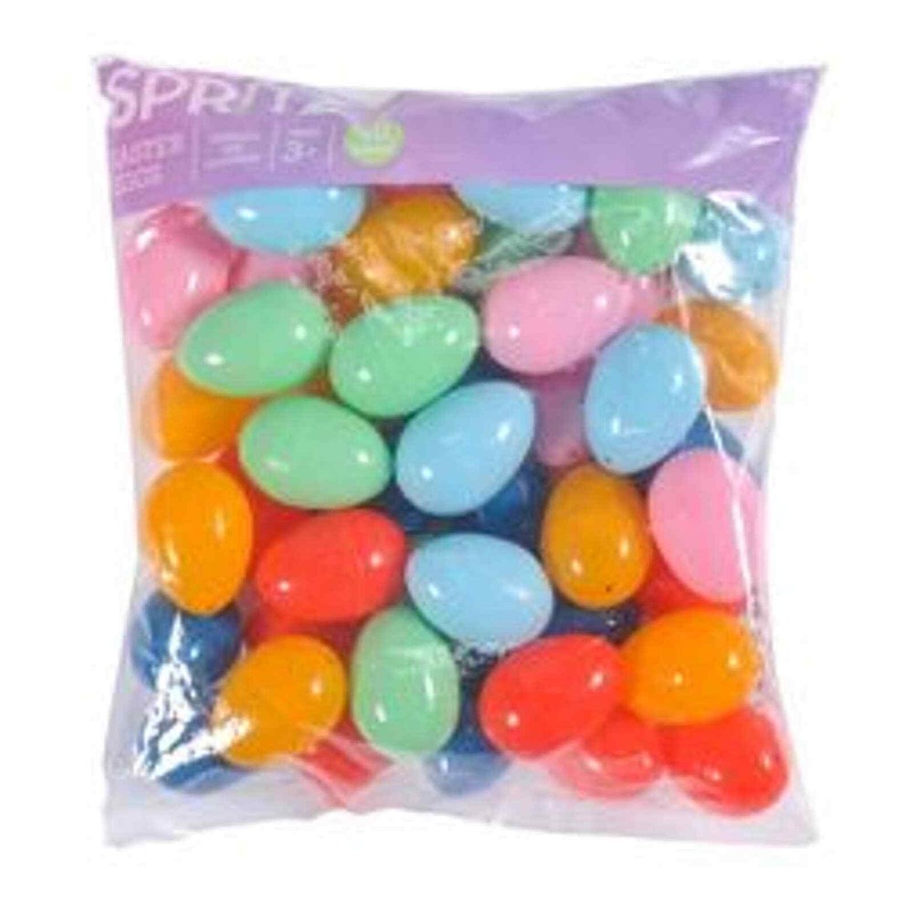60ct Plastic Easter Eggs Crafting School Classroom Projects Mixed Colors Spritz™