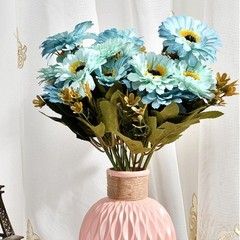 7 Stem Artificial Silk Daisy Flowers Marigold Bouquet for Home Office Decor