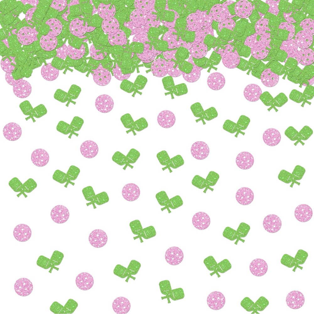 100 PCS Pickleball Confetti Pink Glitter Birthday Table Paper Scatter Sport