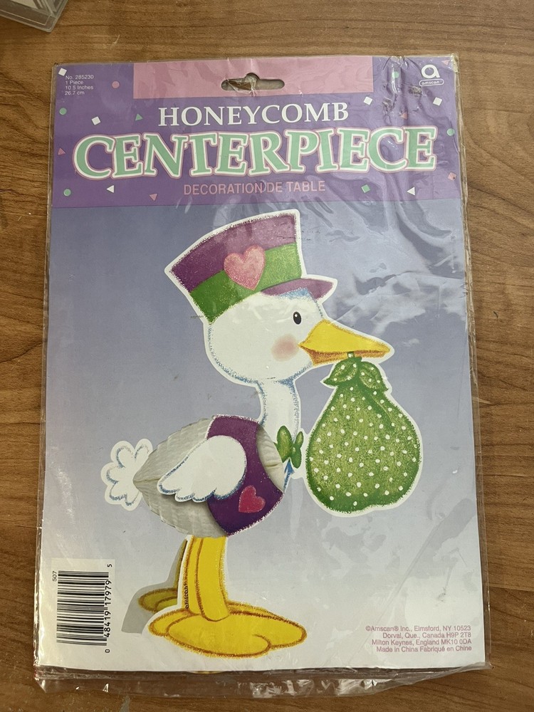 Vintage Baby Shower Stork Table Decoration